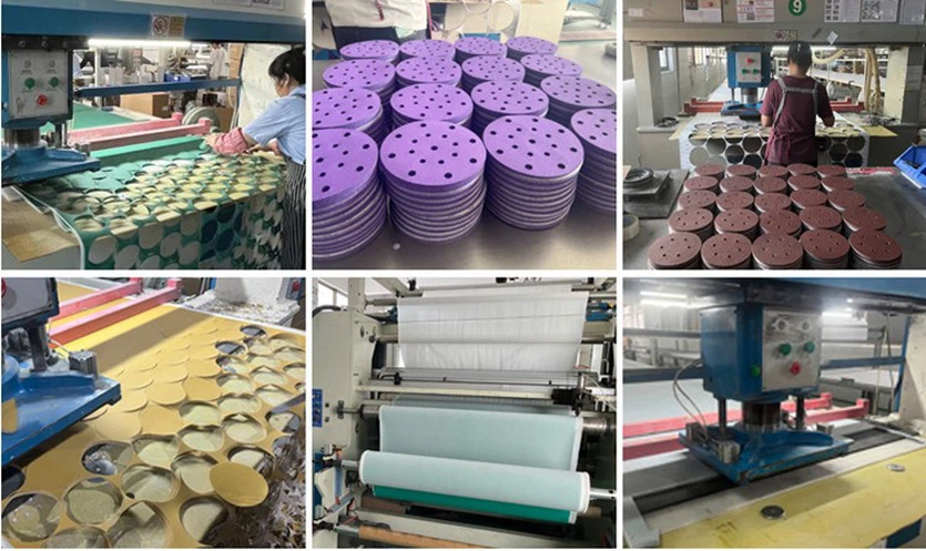 5-inch 8-hole Hoop and loop Gold Sanding Discs factory 01 5-inch 8-hole Hoop and loop Gold Sanding Discs factory 01